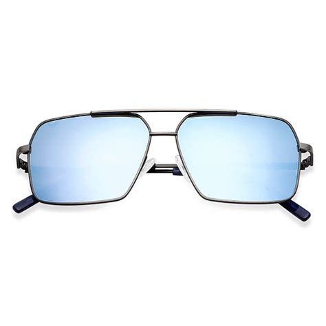 Blue Gunmetal Navy Blue Full Rim Rectangle Vincent Chase METAL SUN VC ...