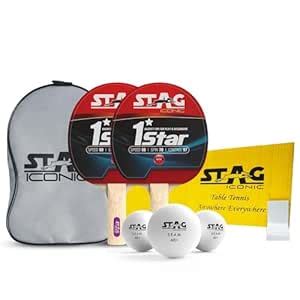 Buy STAG ICONIC 1 Star Table Tennis Playset | 2 Rackets, 3 ABS Balls ...
