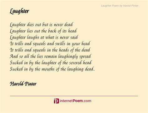 Laughter Poem by Harold Pinter