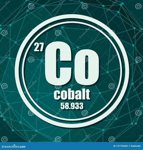 Cobalt Chemical 27 Element Of Periodic Table. Molecule And Communication Background. Chemical Co ...