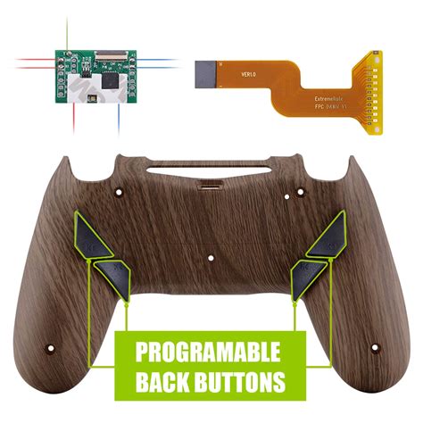 eXtremeRate Wood Grain Patterned Dawn Programable Remap Kit for PS4 ...