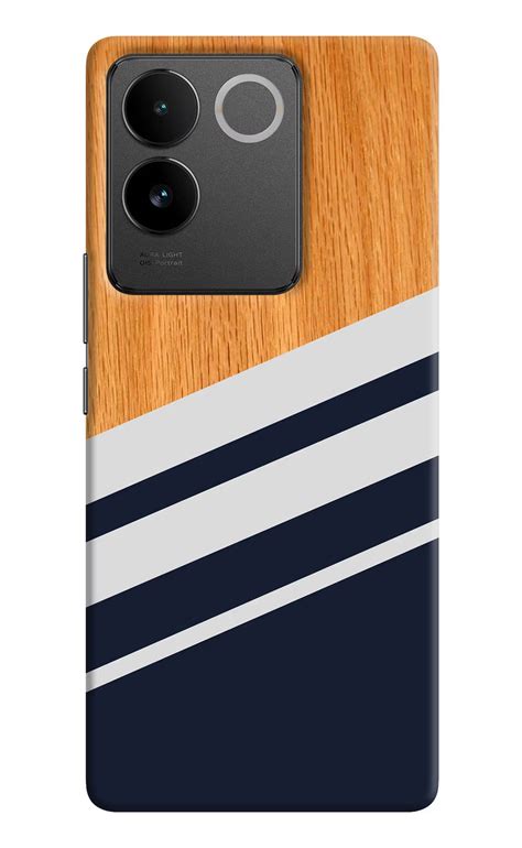 Save Big: Get the Blue and white wooden Vivo T2 Pro 5G Back Cover ...