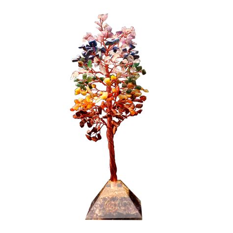 7 Chakra Tree Orgonite Pyramid – CrystalCaveIndia