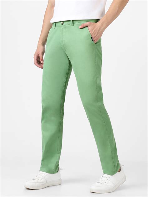 Men's Green Cotton Slim Fit Casual Chinos Trousers – Urbano Fashion