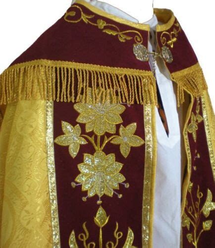 Buy Gold Cope Vestment Lined Trad Catholic High Mass Priest Clergy ...