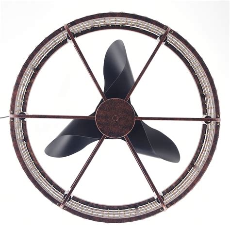 Bayfeve Crystal Ceiling Fan 27-in Rustic Brown with Black Abs Blades ...