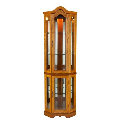 Southern Enterprises Priscilla Golden Oak Glass Door Curio Cabinet ...