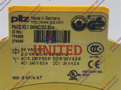 PILZ PNOZ X2.1 24VAC/DC 2N/O SAFETY RELAY 774306 | United Marine Services