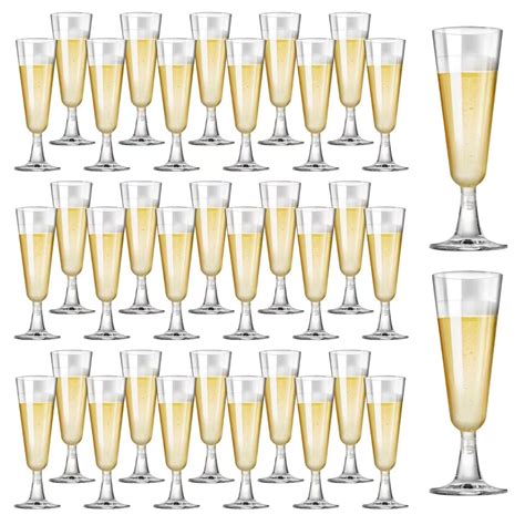 SUREHOME Plastic Champagne Flutes 40 Pack Disposable Champagne Glasses ...
