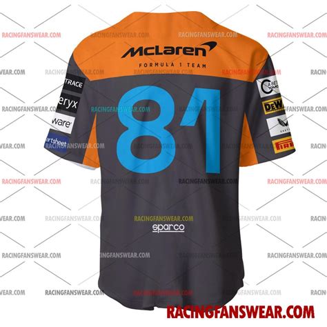 Oscar Piastri Formula One Racing 2023 Uniform Apparel Clothes Baseball ...