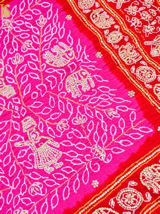 Gajji Silk Bandhani Gotta Patti Work Dupatta – Khinkhwab