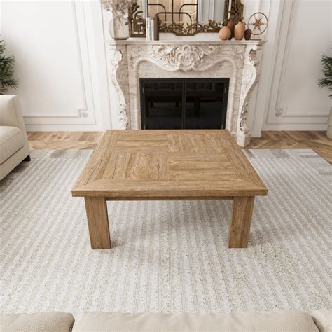 Big Square Wooden Coffee Table: Durable & Stylish Design
