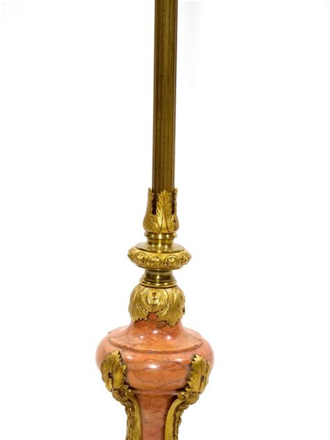 Italian Gilt Brass / Marble Base Floor Lamp