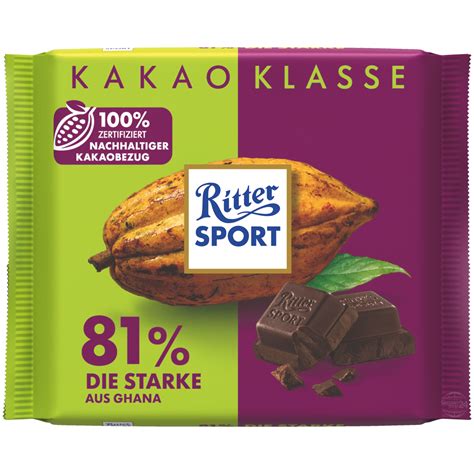 Ritter Sport Cocoa Selection 81% Strong Dark Chocolate