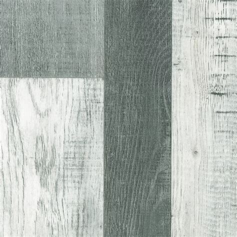 Grey White Wood Effect Vinyl Flooring For LivingRoom, Kitchen, 2.7mm ...