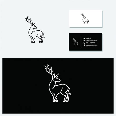 Minimalistisches Vektor-Hirsch-Logo | Premium Vektor
