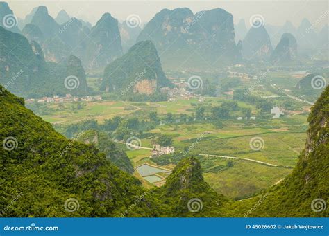 Typical Landscape in Yangshuo Guilin, China Stock Photo - Image of ...