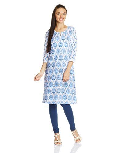 Buy Rangriti Women's A-Line Kurta (NEON # VB003_Blue_46) at Amazon.in