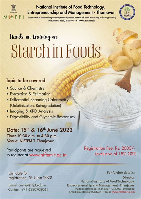 Two Days Hands-on Training Program on Starch in Foods
