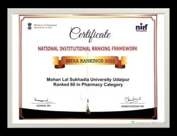 Department of Pharmaceutical Sciences :: Mohanlal Sukhadia University ...