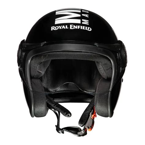 ROYAL ENFIELD JET OPEN FACE MLG HELMET WITH CLEAR VISOR - GLOSS BLACK ...