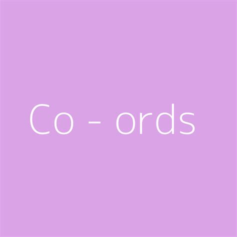 Co-ords