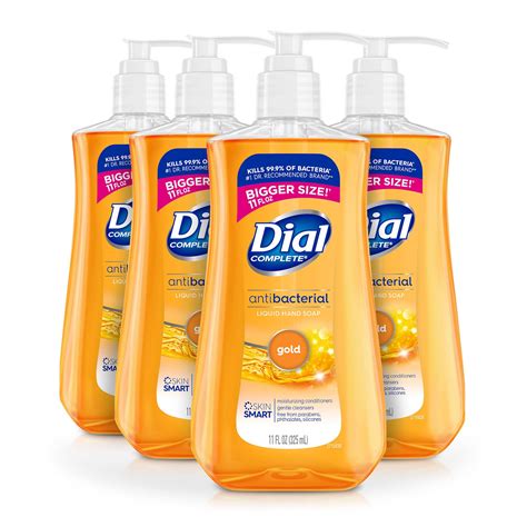 Dial Antibacterial Liquid Hand Soap, Gold, 11 fl oz (Pack of 4 ...