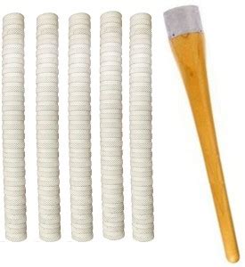 W SIGNATURE Set of 5 Cricket Bat White Grip (ST) + One Wooden Grip Cone ...