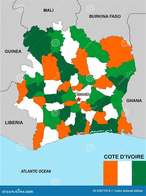 Cote d ivoire map stock illustration. Illustration of coast - 23877074