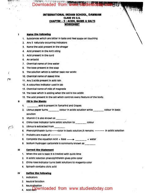Image result for Class 7 Acid Chemical Formulas