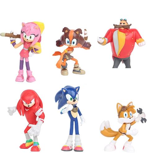 Buy Zspzexsl Sonic Cake Toppers Figures Characters Set of 6 Action ...