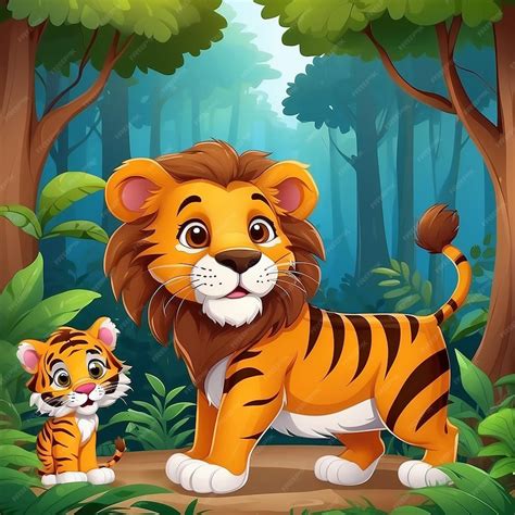 Lion vs Tiger Cartoon 的图像结果