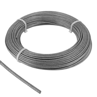 SOUJAP 1/8 Inch 164 Feet Clear Vinyl Coated Wire Rope, 7x7 Strands ...