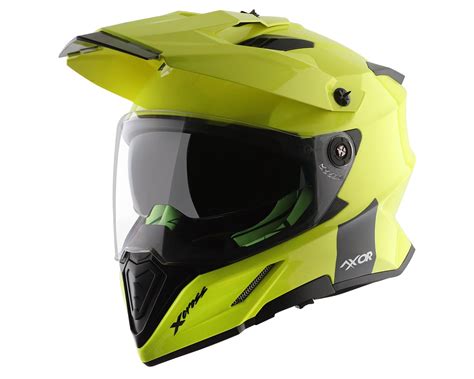 Axor X-Cross Dual Visor SC Motorbike Helmet Neon Yellow Green-L ...