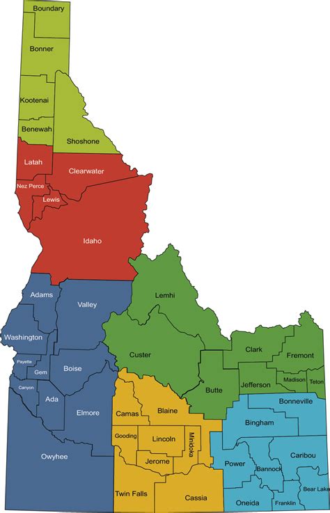 Map Of Idaho With Counties