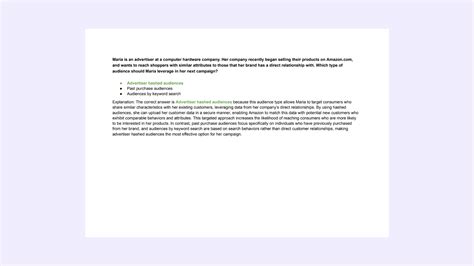 Amazon marketing cloud ( amc) certification assessment answers | ExamRoll