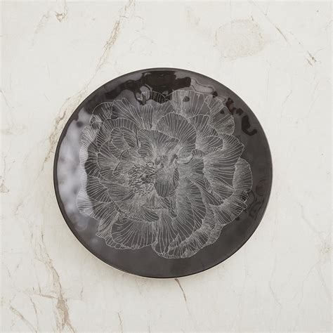 Buy Meadows-Imogen Black Printed Melamine Side Plate - 19cm from Home ...