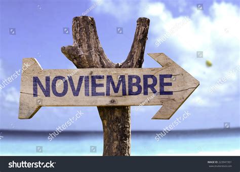 November Spanish Wooden Sign Beach On Stock Photo 223941991 | Shutterstock