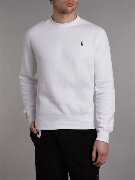 Polo ralph lauren Crew Neck Sweater in White for Men | Lyst