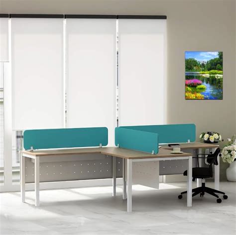 Deskio Modesty T-Shaped Workstation with 3 Privacy Screen 300 cm Long ...