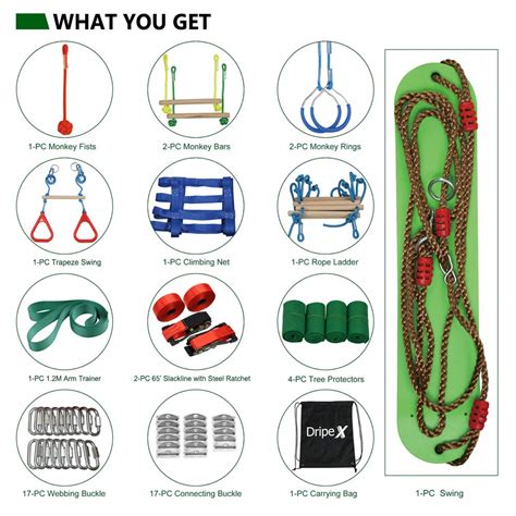 Ninja Warrior Obstacle Course for Kids - 2X65FT Longest Ninja Lines ...