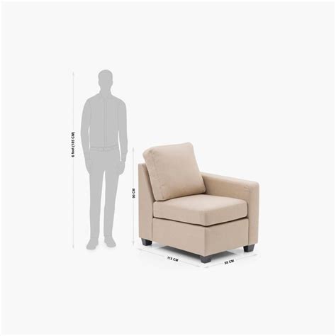 Buy Signature Arden Fabric Right Arm Sofa -1 Seater - Beige from Home ...