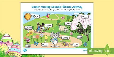 Easter Missing Sounds Phonics Activity