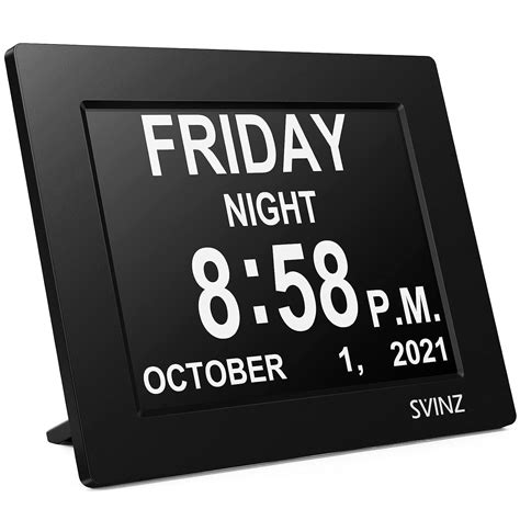 Svinz 3 Alarms Dementia Clock, Digital Calendar Day Clock for Vision ...