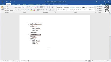 Image result for Multi-Level Set in Word