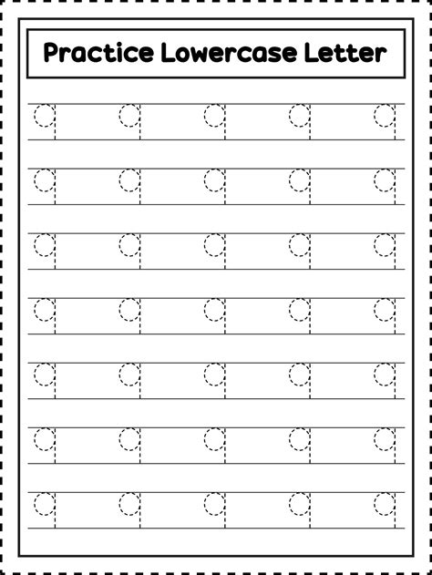 ABC Alphabet Letter Tracing. Lowercase letter q. Handwriting practice ...