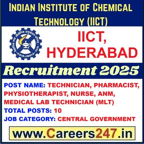 IICT, Hyderabad Technician Recruitment 2025 - Apply Online for 10 Posts