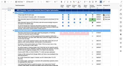 SEO Checklist Template | Smartsheet