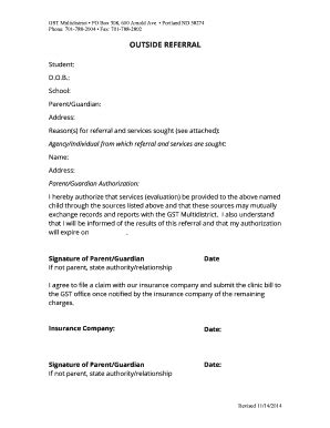 Fillable Online 19. Outside Referral.doc Fax Email Print - pdfFiller