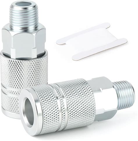 GASHER 2PCS 3/8-Inch Male Quick Connect Air Coupler, 3/8 Basic Flow ...